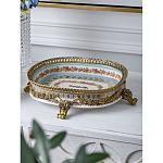 Чаша с цветочным орнаментом на бронзовых ножках Eden Garden варинант исполнения - 3 | Loft Concept в Волгограде