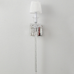 Бра с белым текстильным абажуром и хрустальными подвесками с декоративной кисточкой Lustre Reverie варинант исполнения - 7 | Loft Concept в Волгограде