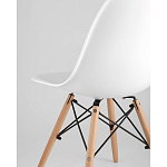 Пластиковый стул на ножках из массива бука Eames White  варинант исполнения - 3 | Loft Concept в Волгограде