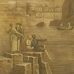 Обои ручная роспись Views of Italy Sepia варинант исполнения - 1 | Loft Concept в Волгограде