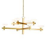 Люстра золотая с 8-ю молочными плафонами в виде чаши Tiers of Clear Lines варинант исполнения - 1 | Loft Concept в Волгограде