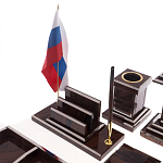 Настольный письменный набор из природного камня обсидиана с декором в виде Коня Team leader варинант исполнения - 5 | Loft Concept в Волгограде