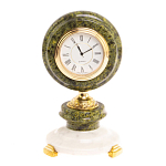 Часы настольные бронзовые из натуральных камней Мрамор и Змеевик Stone Clock варинант исполнения - 10 | Loft Concept в Волгограде