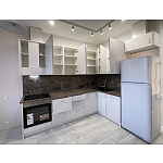 Угловой кухонный гарнитур белый и столешница под мрамор Gene Kitchen Set варинант исполнения - 6 | Loft Concept в Волгограде