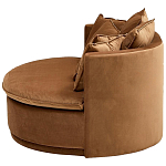 Кушетка круглая с обивкой из велюра коричневая Milky Brown Chair варинант исполнения - 3 | Loft Concept в Волгограде