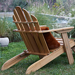 Уличное кресло из массива акации Adirondack Wooden Chair Natural варинант исполнения - 7 | Loft Concept в Волгограде