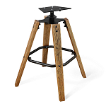 Барный стул со спинкой и мягкой обивкой с ромбами на 4-х деревянных ножках Бежевый Велюр Ava Charm варинант исполнения - 5 | Loft Concept в Волгограде