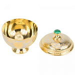 Сахарница металлическая с гравировкой и натуральным камнем Малахит в подарочной коробке Metal Stone Sugar Bowls варинант исполнения - 2 | Loft Concept в Волгограде