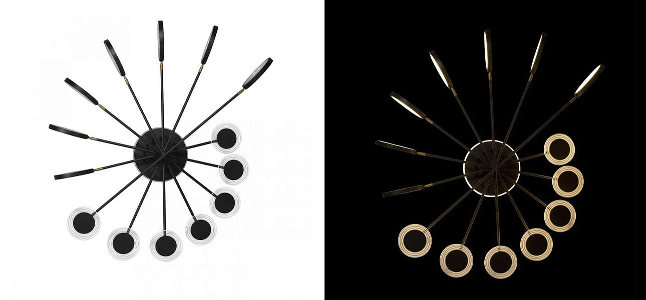 Люстра светодиодная BENDIK LIGHTING Black 14 плафонов Люстра светодиодная BENDIK LIGHTING Black 14 плафонов - Loft-Concept в Волгограде