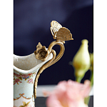 Кувшин с цветочным рисунком и бронзовой ручкой Blue Garden варинант исполнения - 3 | Loft Concept в Волгограде