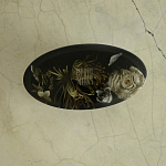 Шкатулка из эпоксидной смолы с цветами черная Epoxy Resin Oval Box Black варинант исполнения - 3 | Loft Concept в Волгограде