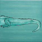 Плитка с узором Крокодил байдарочник варинант исполнения - 4 | Loft Concept в Волгограде