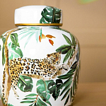 Ваза с крышкой фарфоровая с ручной росписью Leopard Collection  варинант исполнения - 3 | Loft Concept в Волгограде