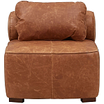 Кожаное модульное кресло коричневое без подлокотников с подушкой Coul Leather Modular Armchair варинант исполнения - 2 | Loft Concept в Волгограде