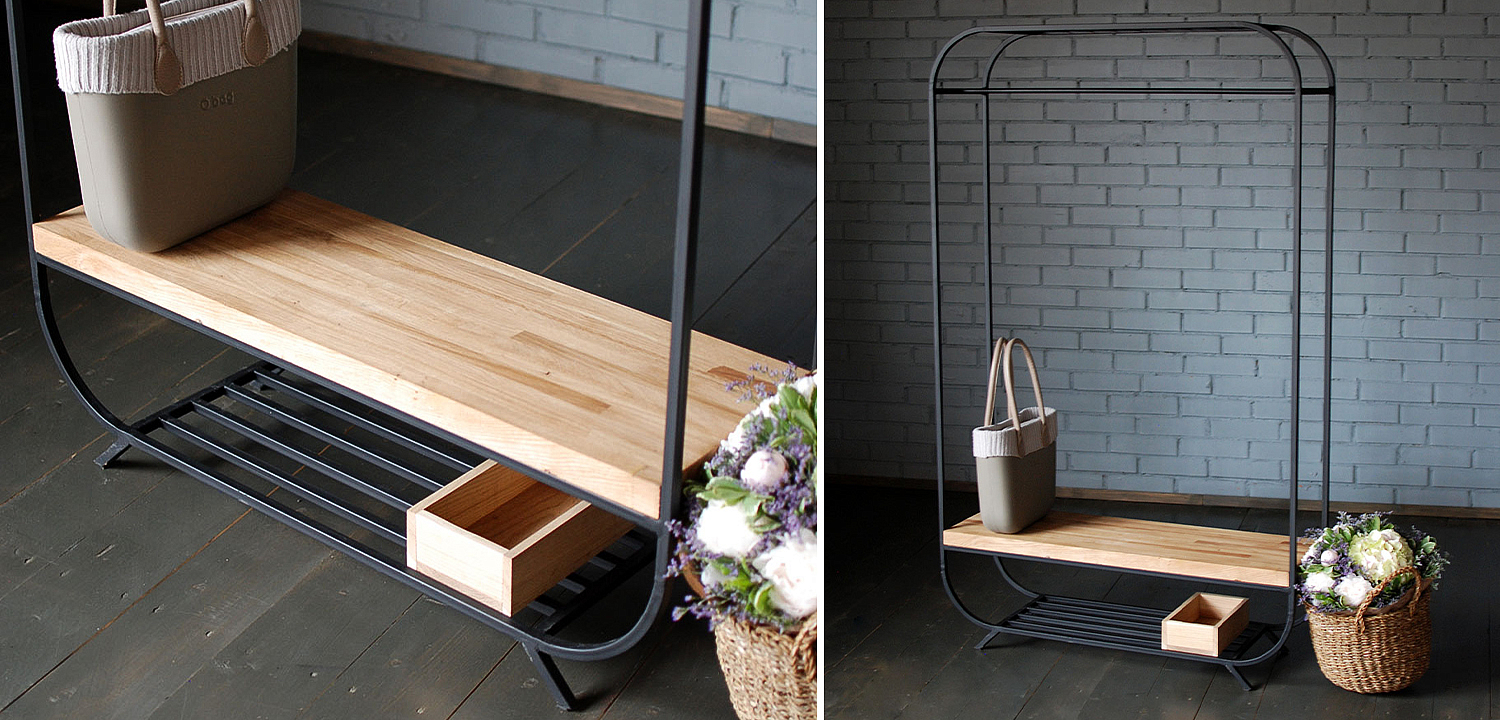 Рейл Cade Industrial Metal Rust Clothes Rail Рейл Cade Industrial Metal Rust Clothes Rail - Loft-Concept в Волгограде