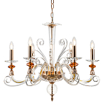 Люстра с 6-ю лампочками и изогнутыми прозрачными элементами из стекла Twisted Glass Candles Chandelier варинант исполнения - 1 | Loft Concept в Волгограде