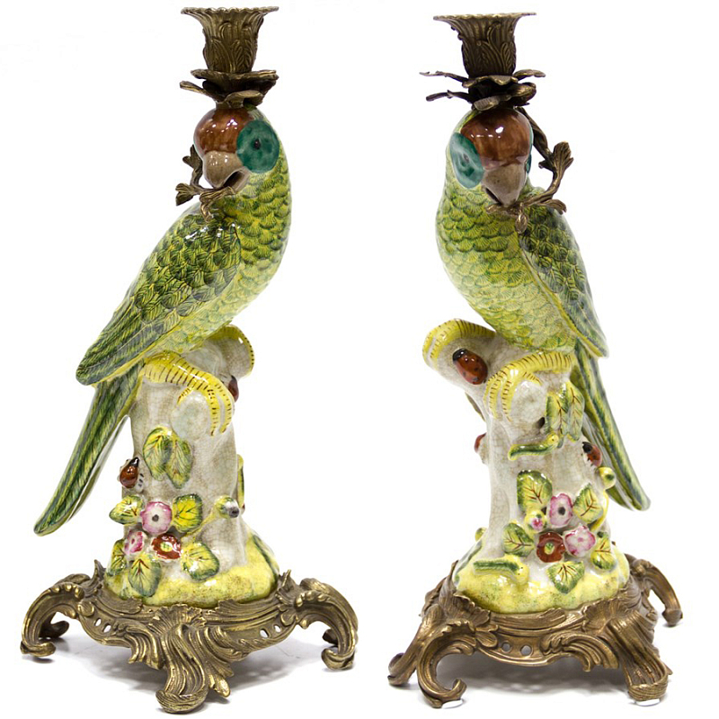 Подсвечник Candlestick Green Parrot Зеленый Бронза Подсвечник Candlestick Green Parrot Зеленый Бронза в Волгограде | Loft Concept