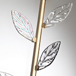 Бра с золотистой вертикальной трубкой и декоративными прозрачными листьями из стекла Sylva  варинант исполнения - 6 | Loft Concept в Волгограде