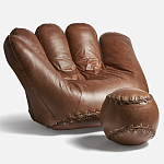 Дизайнерский кожаный пуф в виде бейсбольного мяча Poltronova Joe Ball Pouf варинант исполнения - 2 | Loft Concept в Волгограде