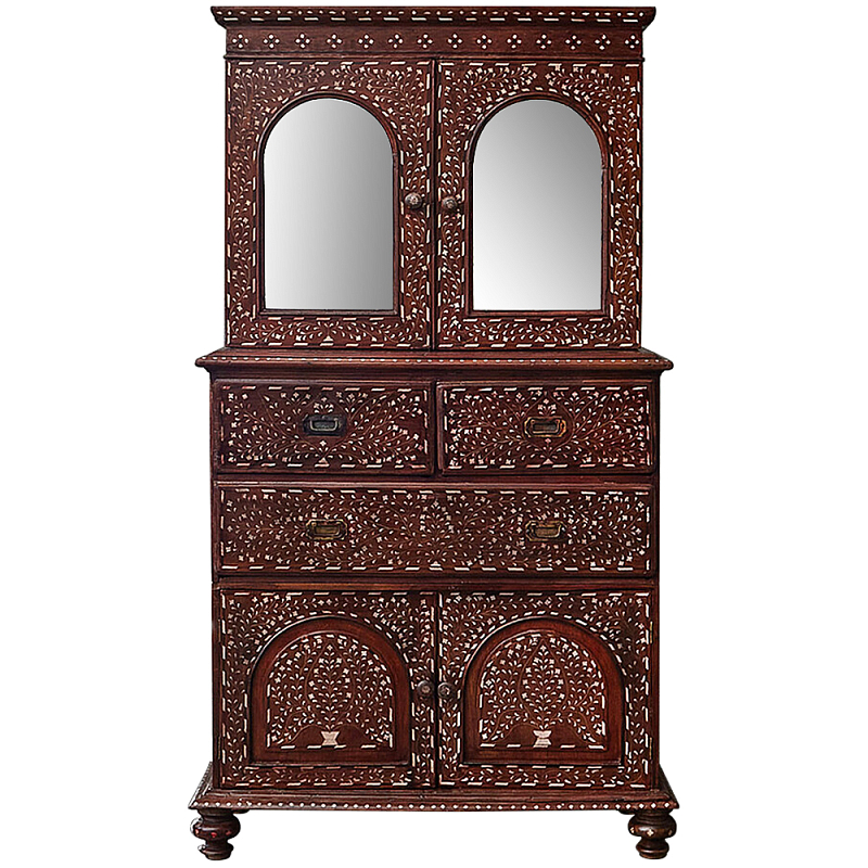 Буфет из массива тика инкрустированный костью Wooden Bone Inlay Mirror Cupboard Коричневый Белый Зеркало Винтажная латунь Буфет из массива тика инкрустированный костью Wooden Bone Inlay Mirror Cupboard Коричневый Белый Зеркало Винтажная латунь в Волгограде | Loft Concept