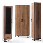 Шкаф-витрина в стиле лофт с чёрной стеклянной дверью Urban Style Space 2 варинант исполнения - 4 | Loft Concept в Волгограде