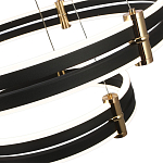 Люстра светодиодная с 3-мя плафонами в форме колец из акрила и алюминия с пультом для регулировки света Ring Horizontal Anthracite варинант исполнения - 2 | Loft Concept в Волгограде