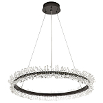 Кольцевая люстра с хрустальным декором Rowan Crystal Ring Horizontal Black Chandelier варинант исполнения - 2 | Loft Concept в Волгограде