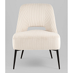 Кресло лаунж Бостон велюр рельефный молочный на черных ножках варинант исполнения - 4 | Loft Concept в Волгограде