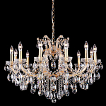Люстра подвесная с 12-ю лампочками и прозрачными хрустальными подвесками на основании золотого цвета Crystal lamps варинант исполнения - 1 | Loft Concept в Волгограде