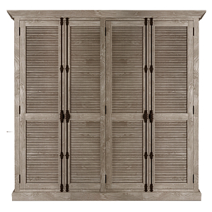 Restoration Hardware Shutter Four-Door Cabinet Шкаф с реечными дверями дуб