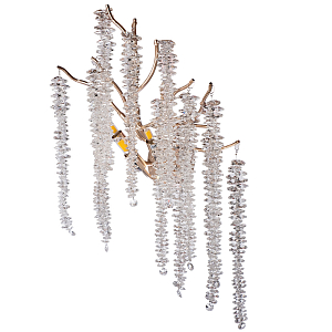 Бра на ветвистом золотом каркасе со стеклянными подвесами Raceme