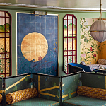 Обои ручная роспись Tsukimi Original colourway on gilded silk with antiquing варинант исполнения - 1 | Loft Concept в Волгограде