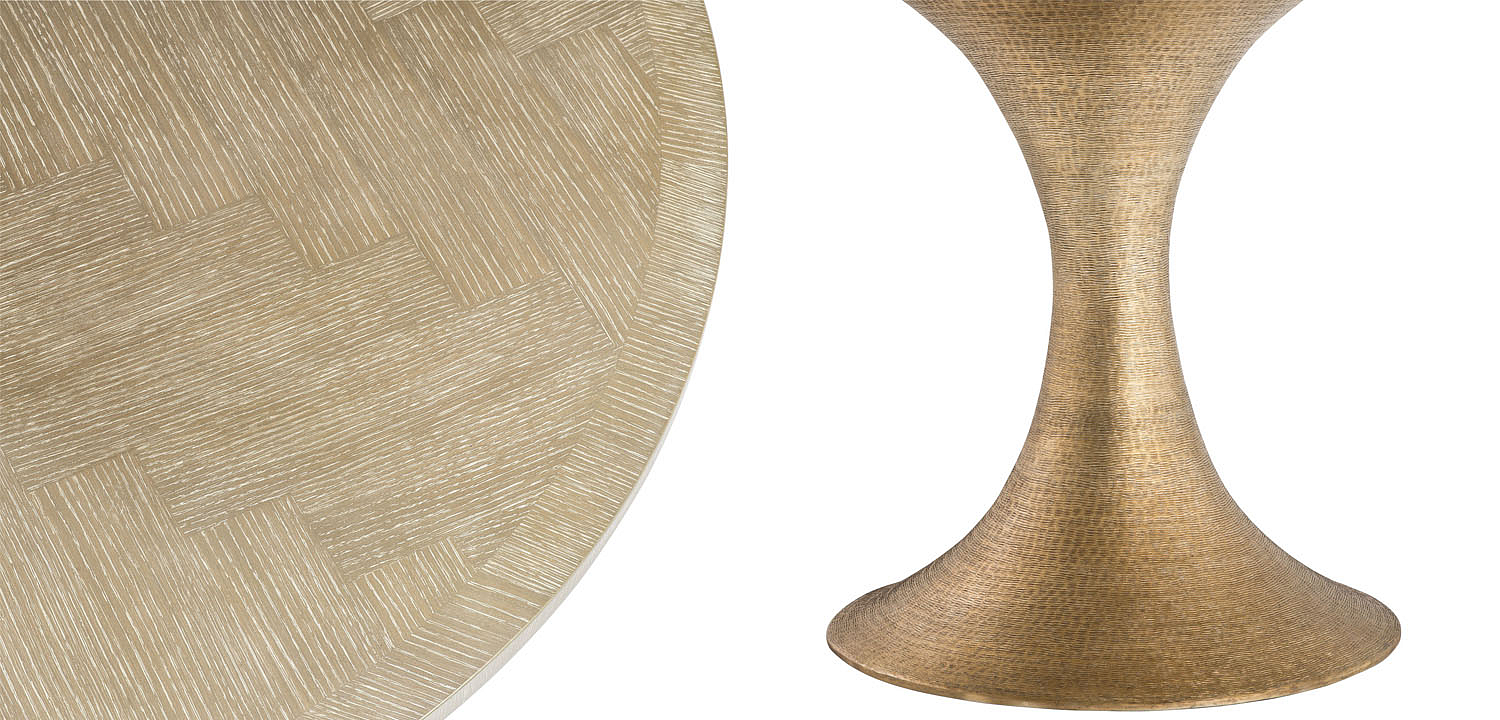 Обеденный стол Eichholtz DINING TABLE MELCHIOR ROUND brass Обеденный стол Eichholtz DINING TABLE MELCHIOR ROUND brass - Loft-Concept в Волгограде
