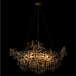 Подвесная люстра в виде ветвей деревьев золотого цвета с прозрачными подвесками-каплями 10 и 14 ламп Droplet Chandelier варинант исполнения - 2 | Loft Concept в Волгограде