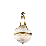 Подвесной светильник с рифленым стеклянным плафоном в форме шара Kichler варинант исполнения - 1 | Loft Concept в Волгограде