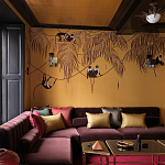 Обои с вышивкой ручной работы Étienne Original colourway on wool sateen варинант исполнения - 2 | Loft Concept в Волгограде