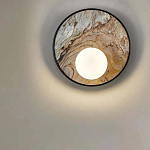 Бра круглое с каменным диском в металлической раме Sandstone Painting варинант исполнения - 4 | Loft Concept в Волгограде