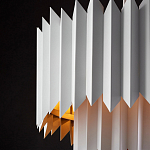 Люстра белая с гофрированным двойным абажуром Corrugated Double Lampshade варинант исполнения - 4 | Loft Concept в Волгограде