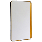 Зеркало прямоугольное в металлической раме с кожаной отделкой Loft in Reflection варинант исполнения - 1 | Loft Concept в Волгограде