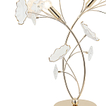 Настольная лампа с изогнутыми золотыми ветвями и белыми лепестками Wintery flovers варинант исполнения - 1 | Loft Concept в Волгограде