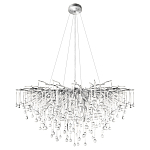 Люстра подвесная с прозрачными стеклянными подвесками в форме капель Диаметр 100 см Droplet Chandelier варинант исполнения - 12 | Loft Concept в Волгограде