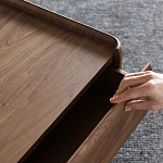 Прикроватный деревянный столик с 2-мя ящиками Moon Walnut Furniture варинант исполнения - 9 | Loft Concept в Волгограде