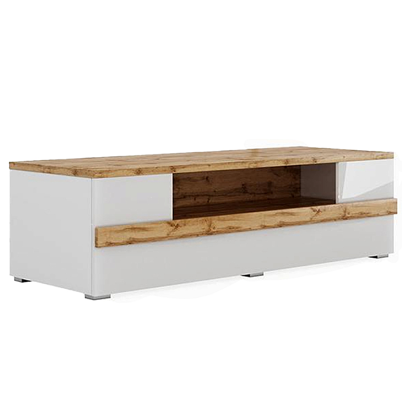 ТВ-тумба с белым глянцевым фасадом Grace of Furniture Глянцевый белый Дуб вотан ТВ-тумба с белым глянцевым фасадом Grace of Furniture Глянцевый белый Дуб вотан в Волгограде | Loft Concept