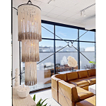 Люстра круглая трехъярусная из бахромы Milk Gradient Braided Fringe варинант исполнения - 3 | Loft Concept в Волгограде