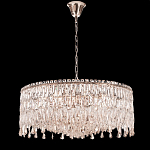 Люстра круглая с хрустальными подвесками на серебряном каркасе Roul Crystal Light варинант исполнения - 7 | Loft Concept в Волгограде
