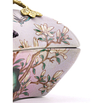 Шкатулка фиолетового цвета с рисунком бабочек и крышкой с фигуркой птицы на ветке Eden Garden варинант исполнения - 5 | Loft Concept в Волгограде