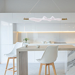 Люстра горизонтальная с волнистым белым плафоном Golden Swirl варинант исполнения - 11 | Loft Concept в Волгограде