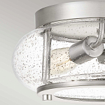 Потолочный светильник цвета никель с плафоном из прозрачного фактурного стекла Quoizel варинант исполнения - 2 | Loft Concept в Волгограде