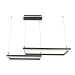 Подвесной светильник светодиодный с 2-мя черными прямоугольными плафонами из алюминия и акрила с пультом для регулировки света Smeragde Light Black варинант исполнения - 1 | Loft Concept в Волгограде