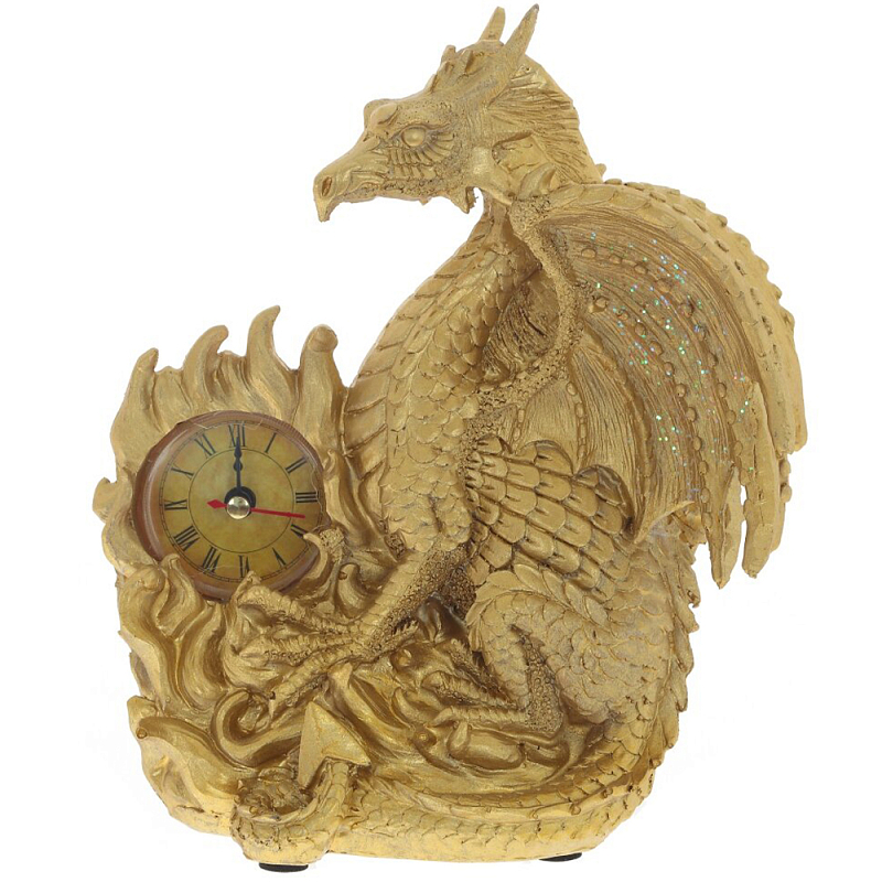 Часы в виде дракона Golden Dragon Clock Золотой Часы в виде дракона Golden Dragon Clock Золотой в Волгограде | Loft Concept